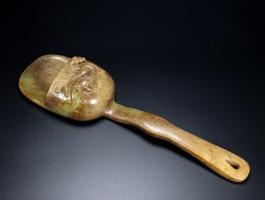 A Rare Hetian Jade Grain Shovel