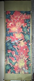 A Chinese Vertical Scroll Ink Flower and Bird Painting on Paper