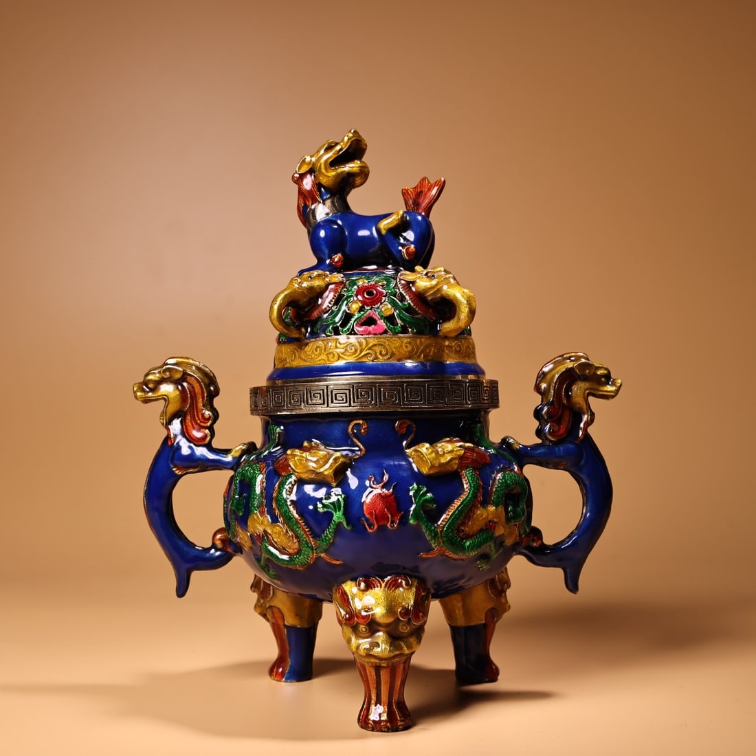 A Exquisite Coppery Inlaid Cloisonne Enamel Censer (1 of 9)