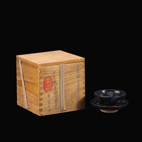 A Exquisite Jian yao Black Glaze Porcelain Tea Cup Saucer