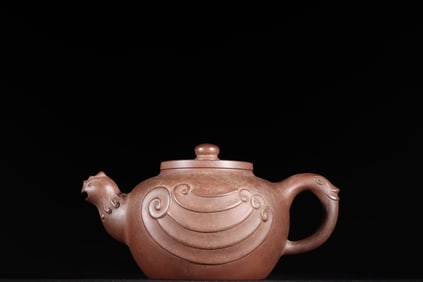 A Exquisite Purple Sands Phoenix Shaped Ewer