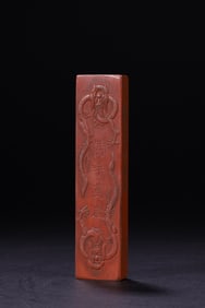 A Exquisite Cinnabar Dragon Pattern Ornament