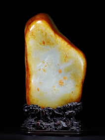 A Exquisite Hetian Jade Carved Buddha Pattern Ornament