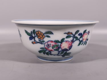 A Exquisite Blue and White Doucai Pomegranate Pattern Bowl