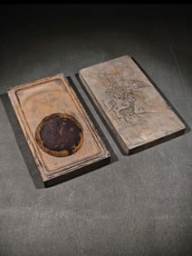 A Exquisite Deer and Crane Pattern Inkstone