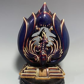 A Exquisite Jun yao Porcelain Purple Glazed Phoenix Pattern