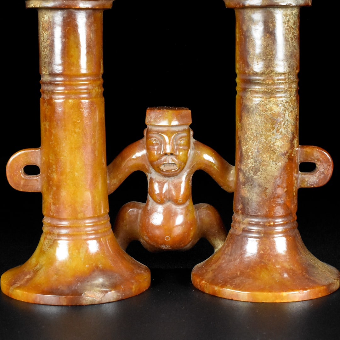 A Exquisite Hetian Jade Human Pattern Vase - 3