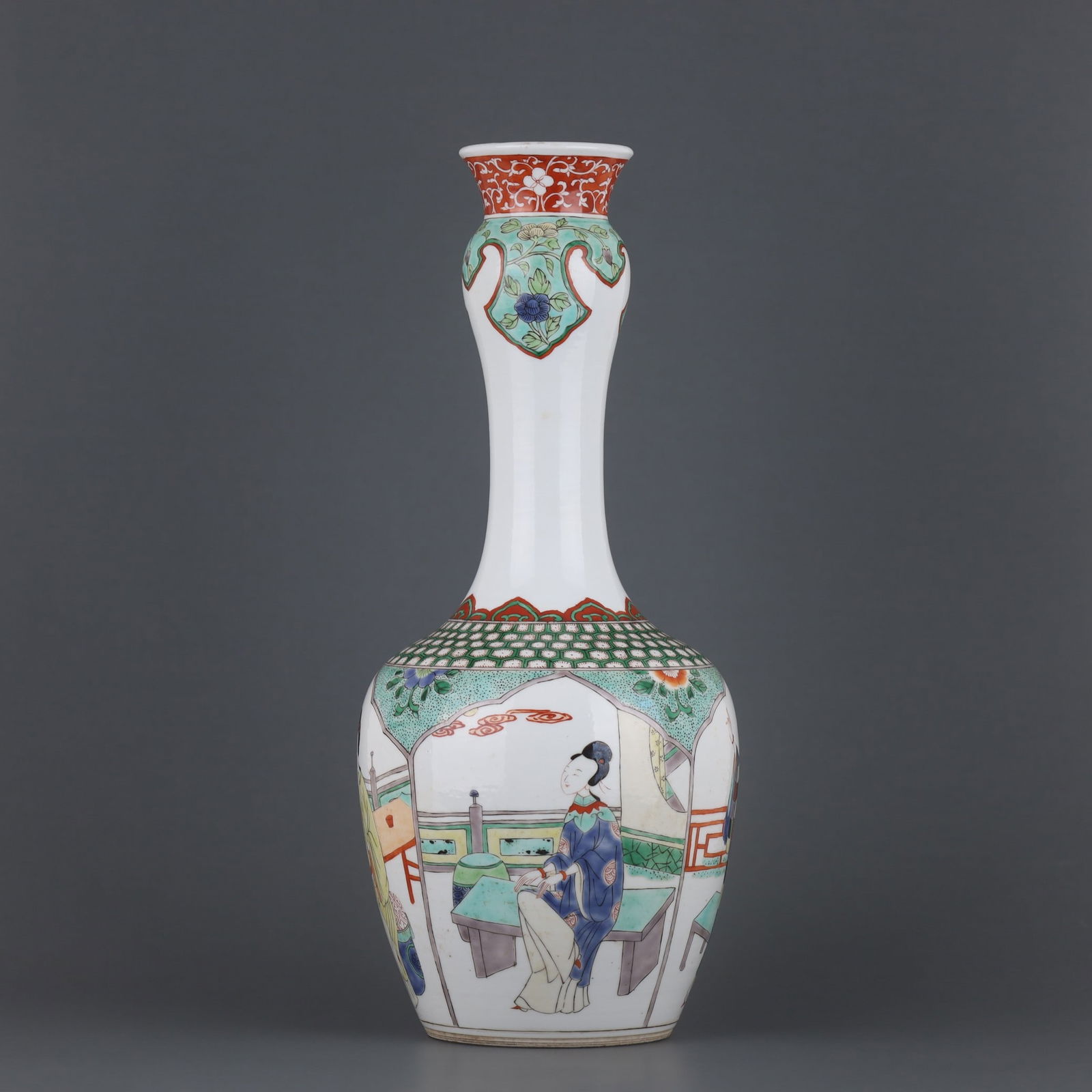 A Exquisite Wucai Figures Pattern Vase - 2
