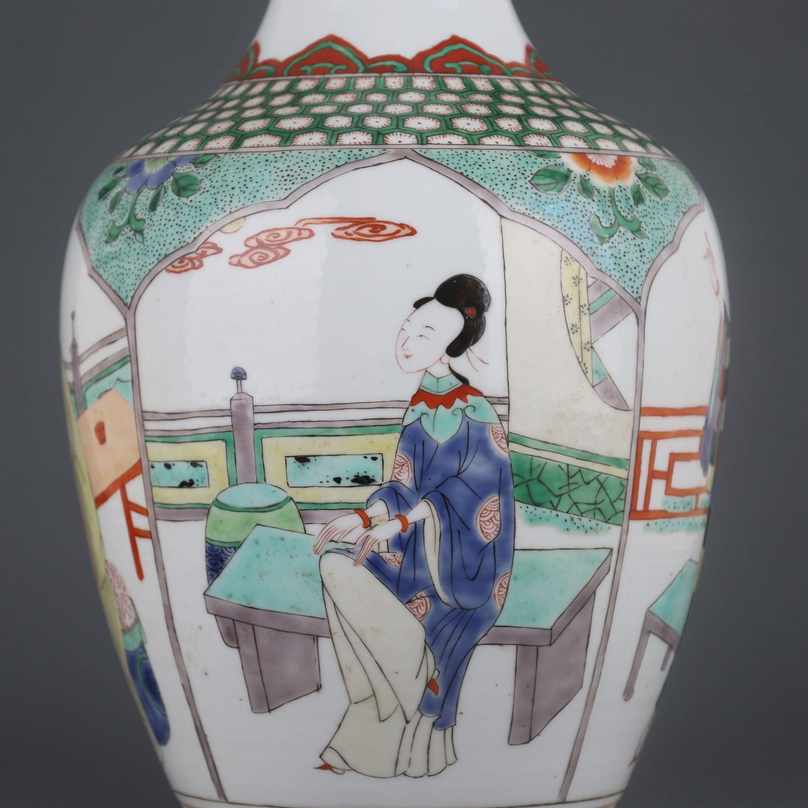A Exquisite Wucai Figures Pattern Vase - 7