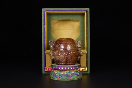 A Exquisite Hetian Jade Dragon-Ears Ornament