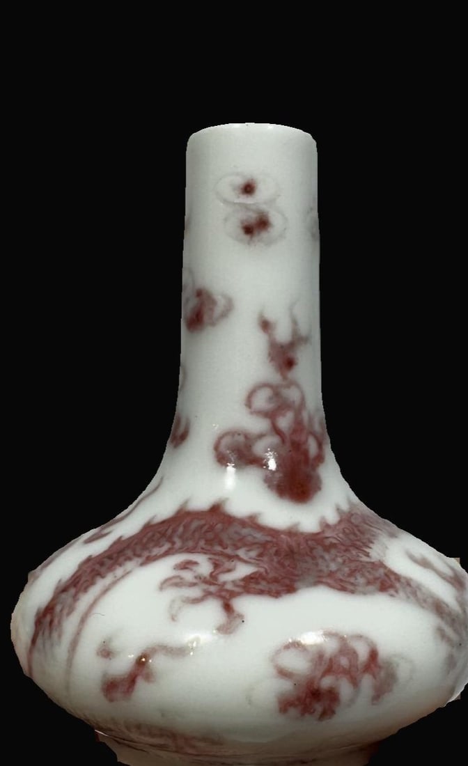A Exquisite Underglaze-Red Dragon Pattern Vase - 3