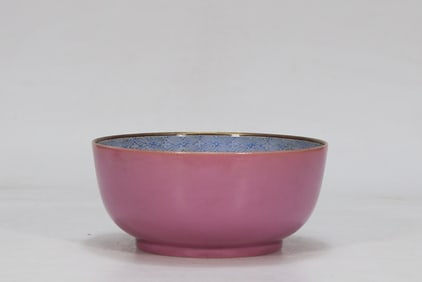 A Exquisite Ruby Pink Glaze Famille-Rose Flower Pattern Bowl