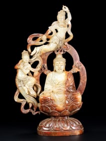 A Rare Hetian Jade Buddha Statue