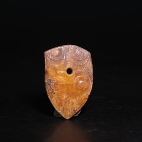 A Exquisite Archaic Jade Cicada-Shaped Ornament