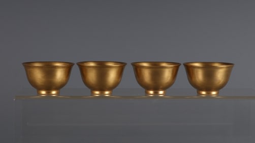A Set of Rare Gilt Tea Cups