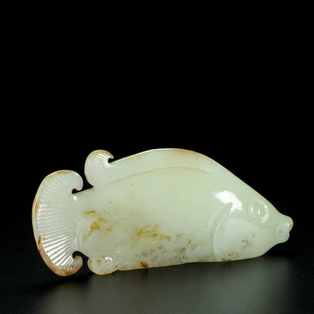 A Exquisite Hetian Jade Fish Ornament - 5