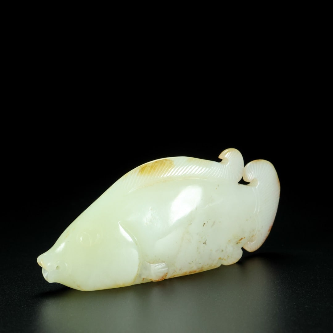A Exquisite Hetian Jade Fish Ornament - 9