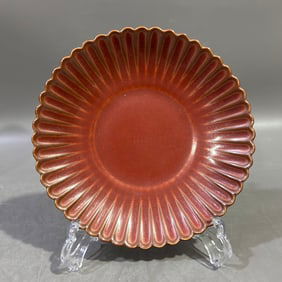 A Exquisite Ji Red Glazed Plate