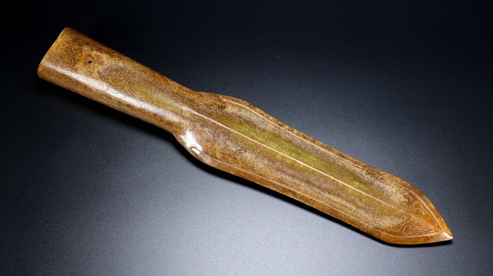 A Rare Hetian Jade Weapon - 3