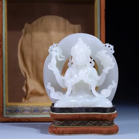 A Exquisite Hetian Jade Buddha Ornament