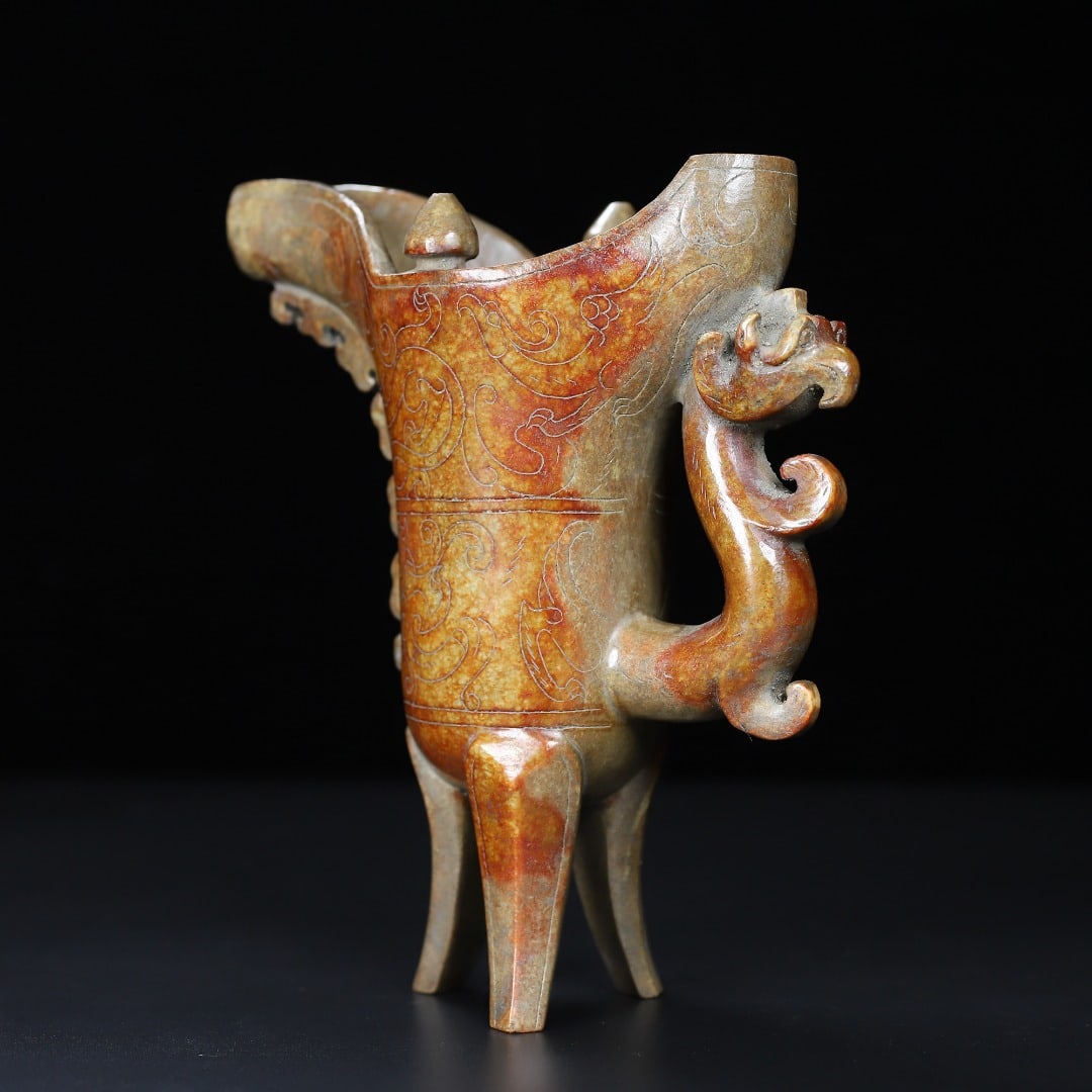 A Exquisite Hotan Jade Tripod Cup - 5
