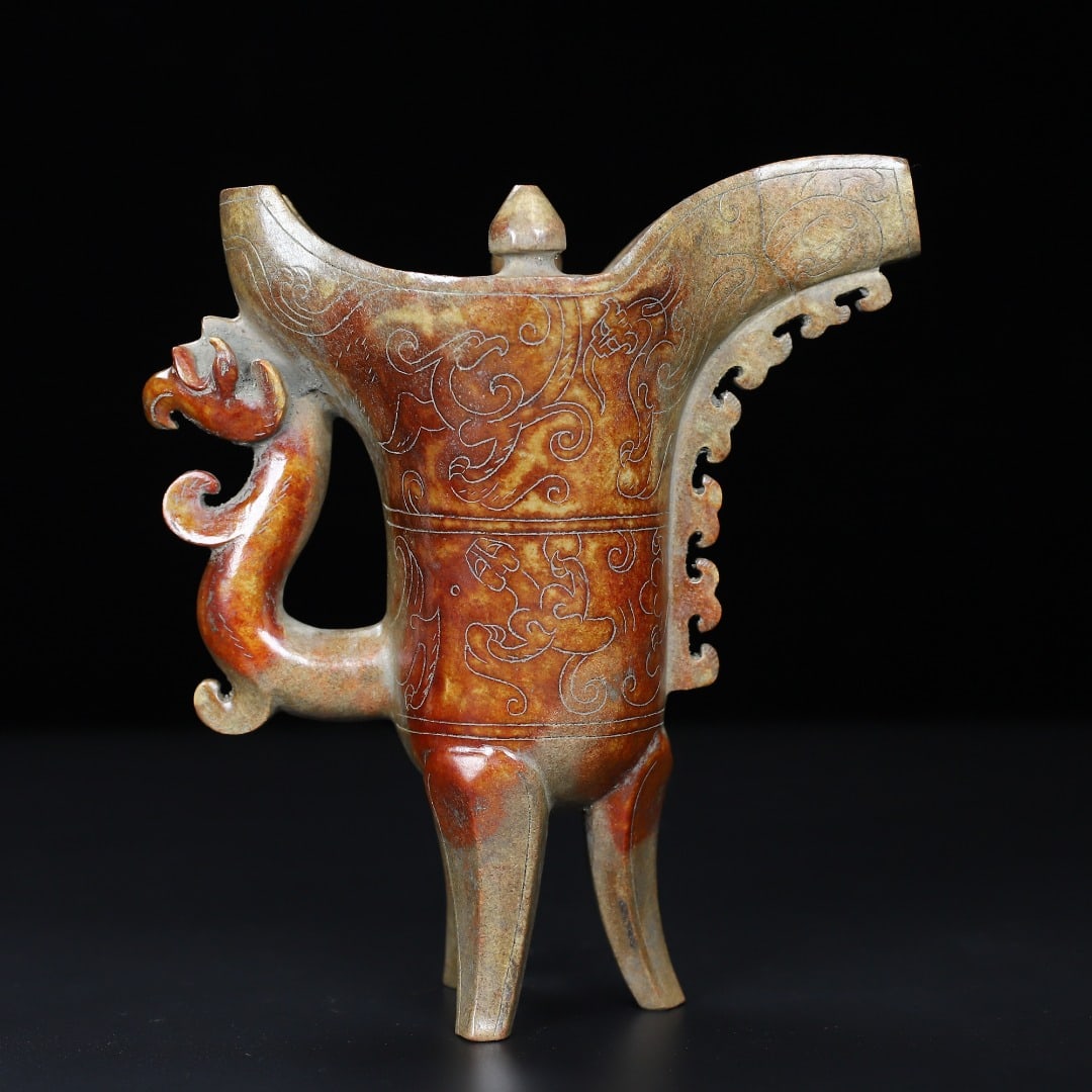 A Exquisite Hotan Jade Tripod Cup - 7