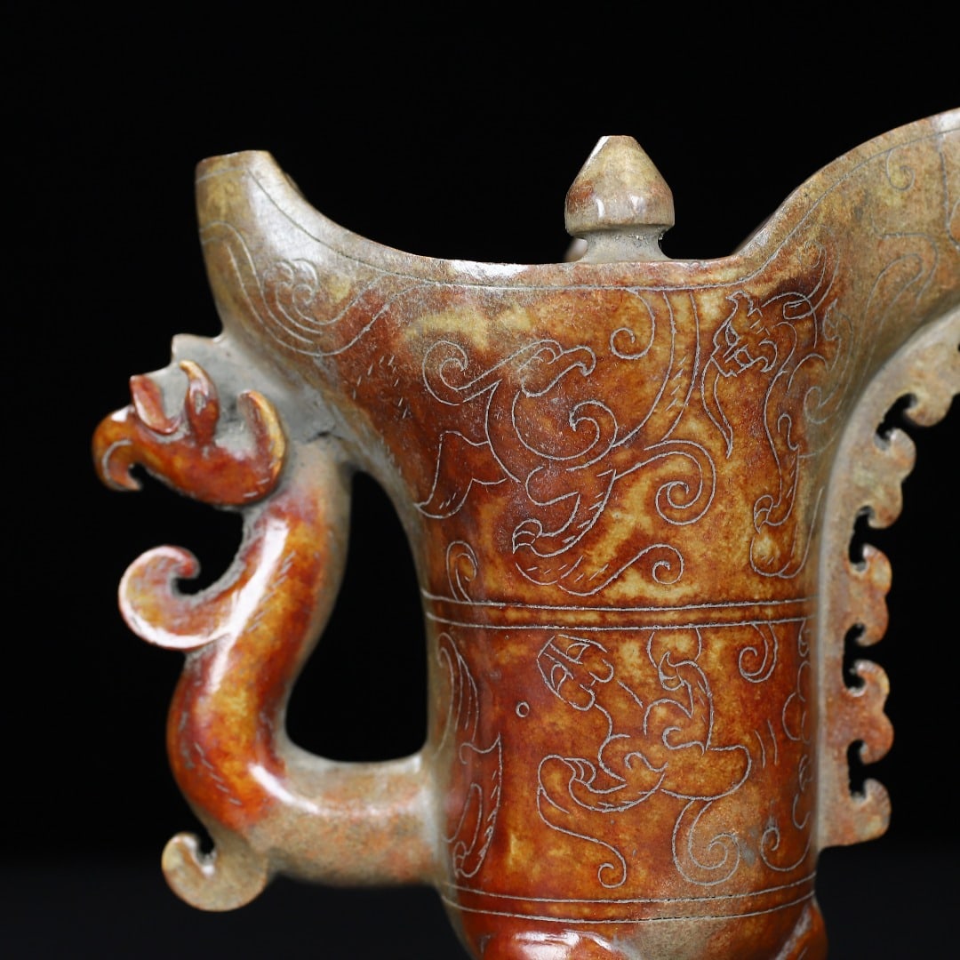 A Exquisite Hotan Jade Tripod Cup - 8