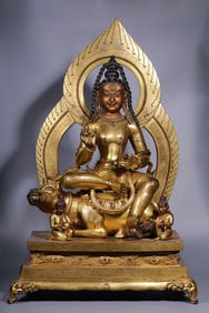 A Solemn Gilt Bronze Statue of Shiva