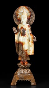 A Rare Hetian Jade Buddha Statue