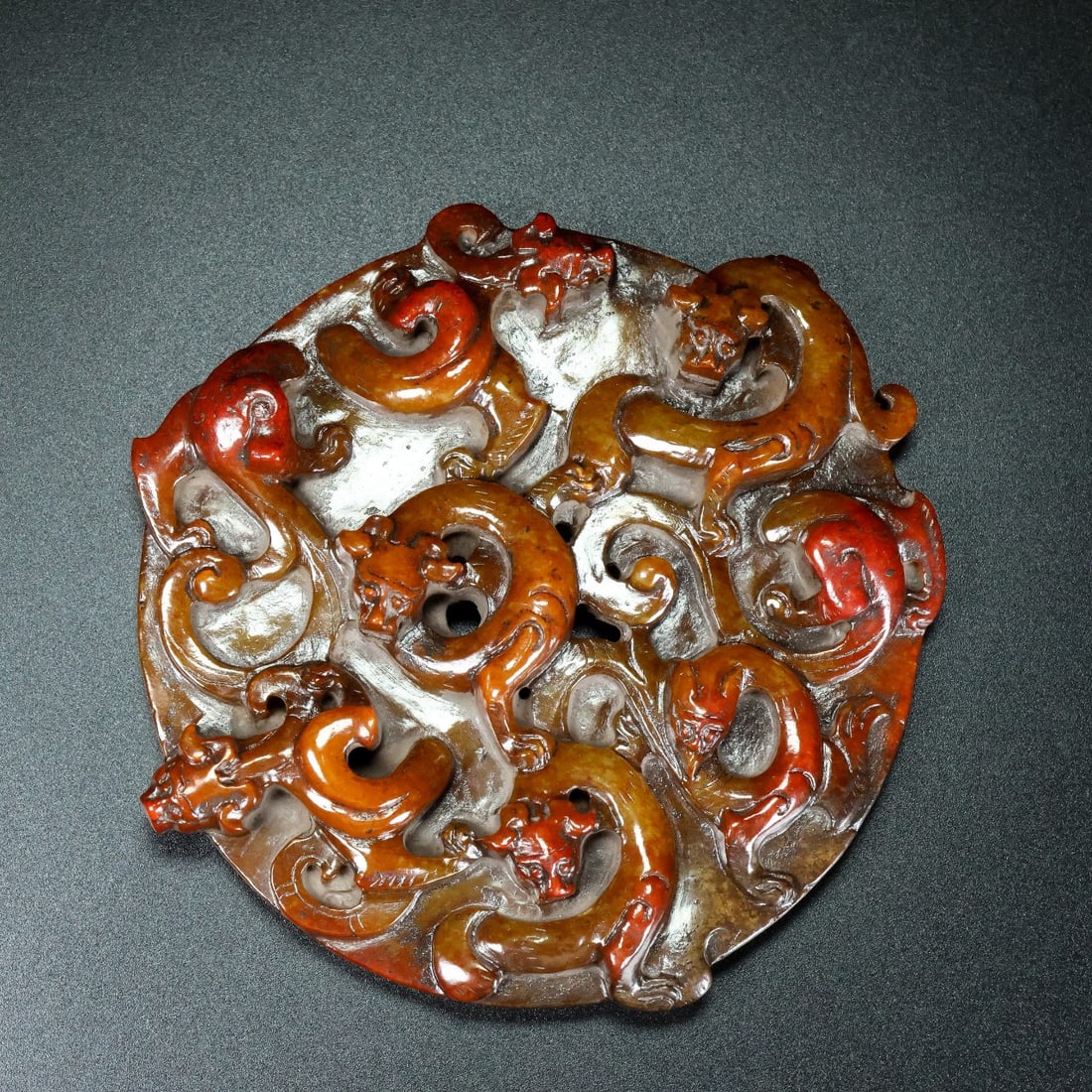 A Exquisite Hotan Jade Dragon Jade Bi (1 of 9)