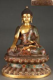 A Exquisite Gilt Bronze Buddha Statue Ornament