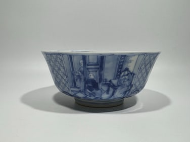 A Exquisite Blue and White Figures Pattern Bowl