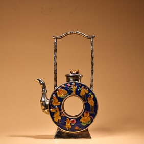 A Exquisite Cloisonne Copper Tire Enamel Painted Lifting Beam Ewer