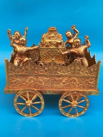 A Exquisite Bronze Gilt Dragon Seal