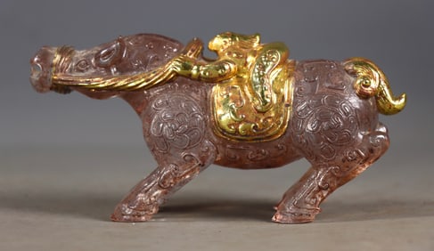 A Exquisite Colored Glaze Cover with Gold Human Riding Horse