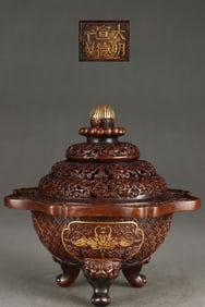 A Exquisite Gilt Bronze Lotus Flower Pattern Censer