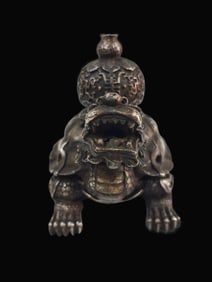 A Exquisite Gilt Silver Bronze Turtle Censer