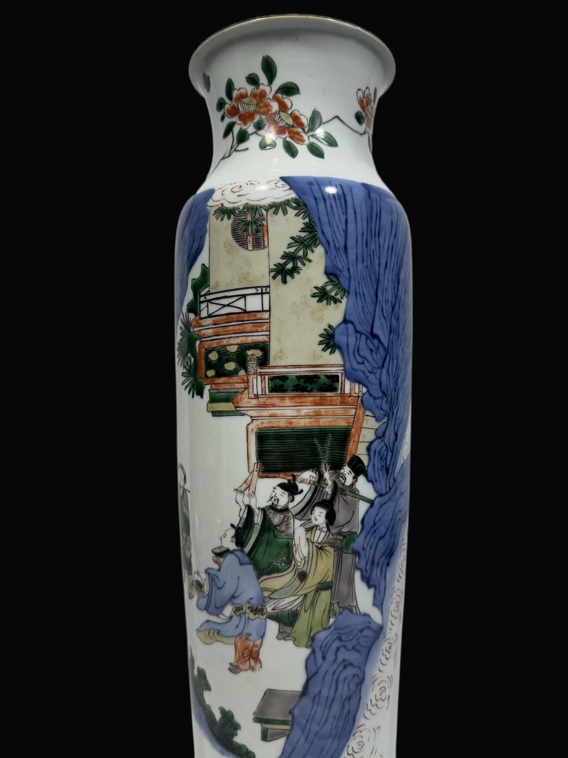 A Exquisite Wucai Figures Pattern Vase - 2