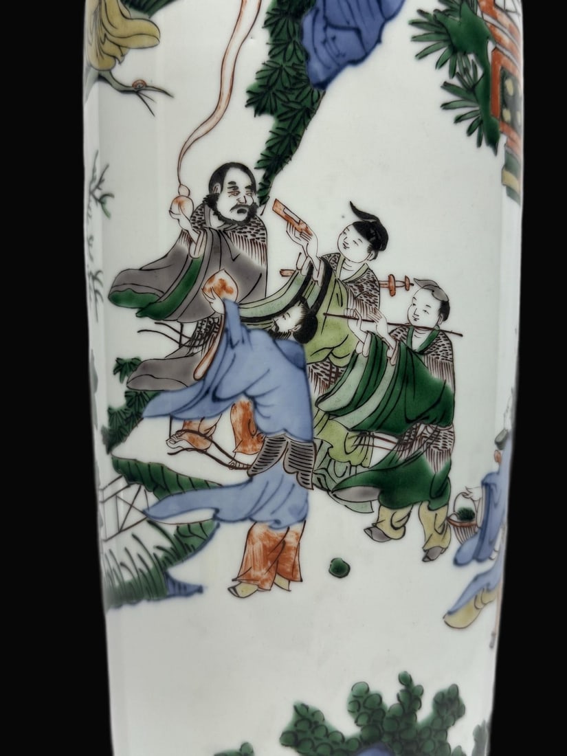 A Exquisite Wucai Figures Pattern Vase - 5