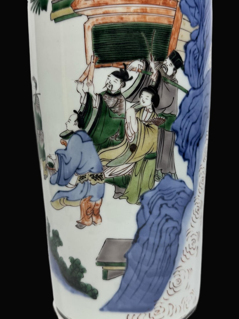 A Exquisite Wucai Figures Pattern Vase - 6