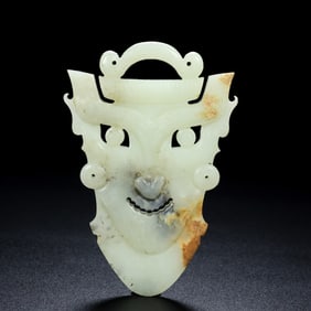 A Exquisite Hotan Jade Beast-Face Jade Bi