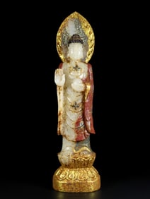 A Exquisite Hotan Jade Buddha Statue Ornament
