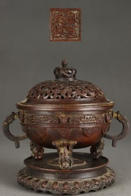 A Exquisite Bronze Dragon Pattern Dragon-Ears Censer