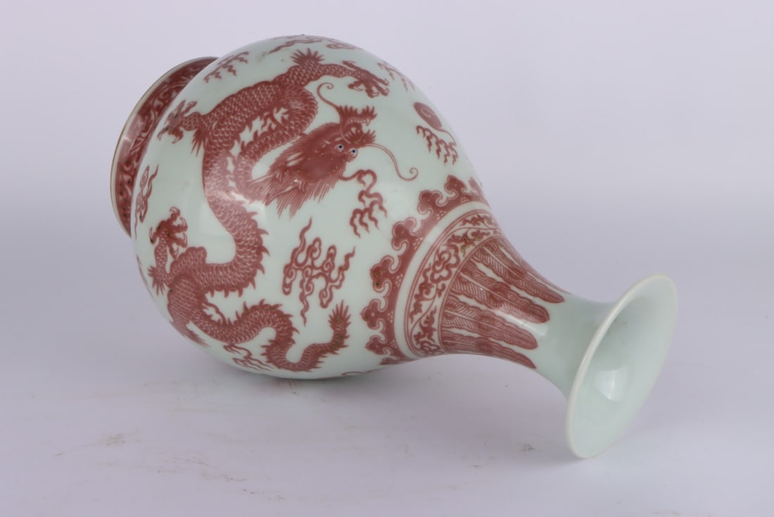 A Exquisite Underglaze-Red Dragon Pattern Vase - 6