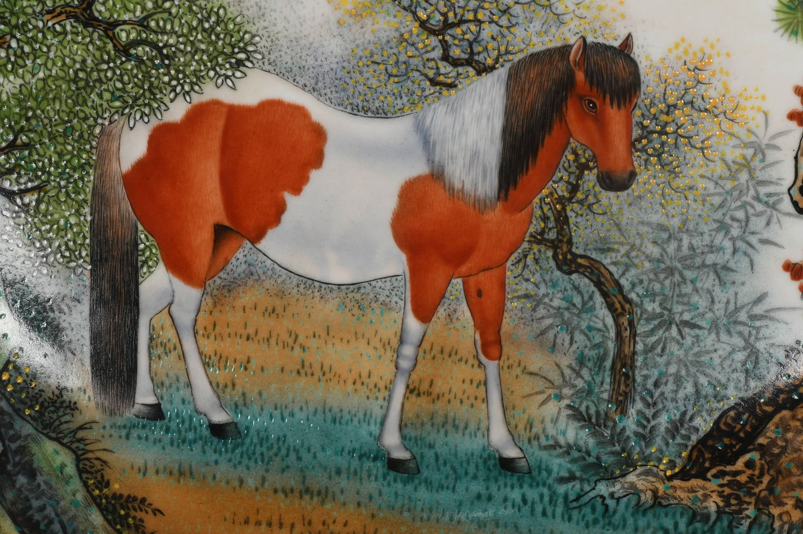 A Rare Enamel Beast Pattern Plate - 7