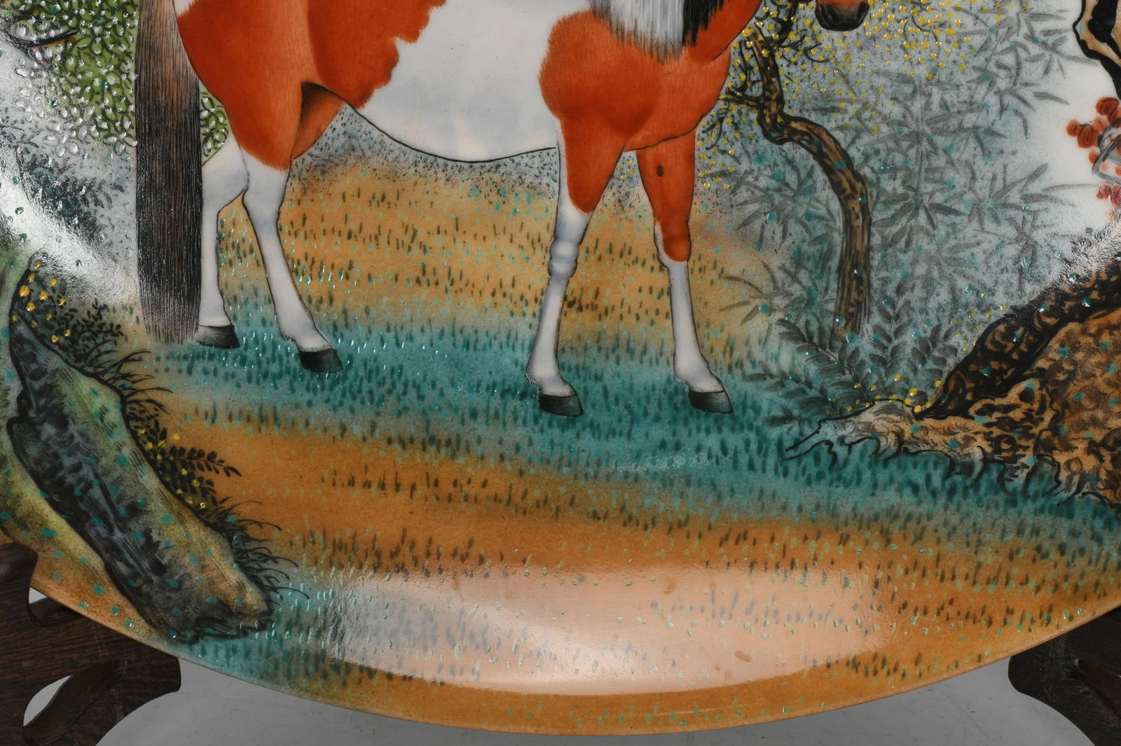 A Rare Enamel Beast Pattern Plate - 8