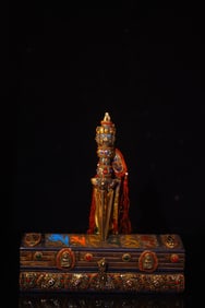 A Exquisite Bronze Dzi Bead-Inlaid Vajra