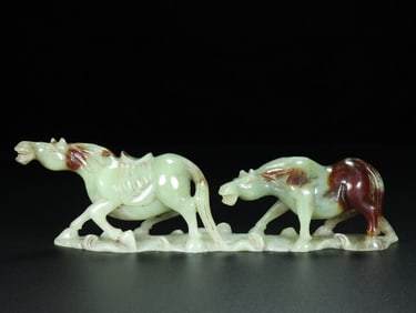 A Exquisite Hotan Jade Horse Ornament