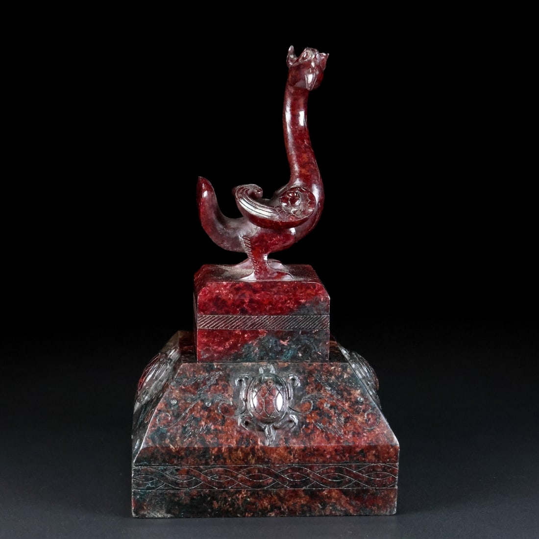 A Exquisite Hotan Jade Dragon-Shaped Seal (1 of 9)