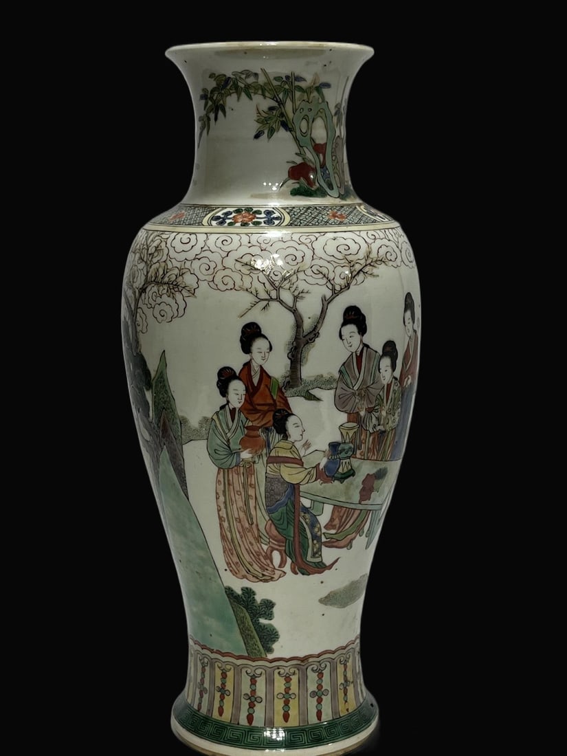 A Exquisite Wucai Figures Pattern Vase - 4